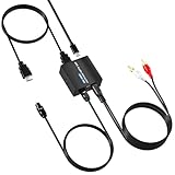 HDMI ARC Audio Extraktor 192 KHz Audiosplitter-Konverter mit SPDIF + 3,5mm AUX RCA-Audioausgang, Optical-Audio-Adapter mit HDMI-Audio-Kabel, unterstützt Blu-ray-Wiedergabe und Soundb