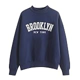 MKIUHNJ Lässige, langärmlige Damen-T-Shirts mit Grafik, Rundhalsausschnitt, Sweatshirts, Pullover-Oberteile für Damen Damenpullover Sweatshirts Für Damen Oversize Graphic Sw
