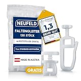 NEUFELD® 120 Gardinengleiter für Innenlaufschienen (inkl. 6 Feststeller) | 7mm Faltengleiter für Gardinenschienen, Vorhangschienen | G