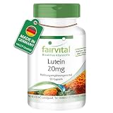 Fairvital | Lutein 20mg + Zeaxanthin - 90 Kapseln - Hochdosiert & mikroverkapselt - VEGAN - ohne Mag