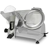 VERTES Gastro Aufschnittmaschine Schneidemaschine, Elektrisch mit 250W, Messer mit 250mm Durchmesser, Schnittstärke 0,2 bis 25mm, Allesschneider mit Aluminium Gehäuse, Inkl. S