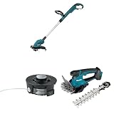 Makita DUR181Z Akku-Rasentrimmer (18 V, ohne Akku, ohne Ladegerät) DUR181Z & 1-Fadenkopf Tap&Go 1,6mm 195858-1 Silber & Akku-Grasschere (18,0 V, ohne Akku, ohne Ladegerät) DUM604ZX, B