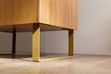 Möbelfüße aus Metall, Set à 2 Stück – Industrielle Tisch- und Bankbeine für Konsole, Sideboard, Sofagestell – Schwer entflammbare Stahl-DIY-Füße in 6 Farben, einfache Montage (Chrom, H20cm x W40cm)