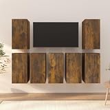 CINDERFUL TV-Schränke 7 STK. Räuchereiche 30,5x30x60 cm Holzwerkstoff,Design TVHängeschränke Modernes StauraumWunder für Ihr Wohnzimmer TV-Möbel, TV-Bänk