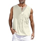 Herren Frühling Tops Casual Sport Ärmelloses Top Baumwolle Leinen Weste Solide Fitness Muscle Tank Top