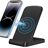 Wireless Charger, Zestiq 15W Induktive Ladestation Handy Ständer, Schnelles Kabelloses Ladegerät für iPhone 16/15/14/13/12/11/X/8, Samsung Galaxy S25/S24/S23/S22/S21, und Qi zertifizierte G