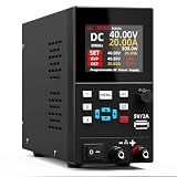 BSIDE DC Labornetzteil Programmierbar 40V 20A 300W Weitbereichs Geregeltes Schaltnetzteil mit Dual Feinabstimmung 4-Stelliger 6-Zeiliger Farbdisplay CC CA Mini Tischnetzteil Regelbar für Elektronik