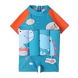 Jungen Schwimmender Badeanzug Dinosaurier Schwimmhilfe Kind Baby Einteiliger Schwimmkraft Schwimmanzug Flotation Badeanzug mit 8 Abnehmbaren Auftrieb Schwimmen Lernen Ausbildung Anzug
