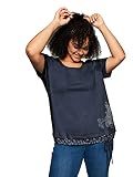 Sheego Damen Große Größen Shirt in 2-in-1-Optik mit Print und Tunnelzug Freizeitmode sportlich R