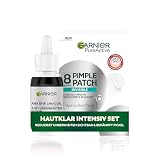 Garnier Hautklar Intensiv-Set: Anti-Unreinheiten Serum mit Aktivkohle, 4% Niacinamid, AHA & BHA, reduziert Unreinheiten sichtbar + 8H Hydrocolloid Pimple Patches, bekämpft Pickel schnell und effek