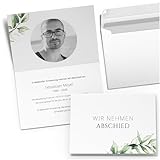 10 PERSONALISIERTE Trauerkarten mit eigenem Text und Foto | Individuell anpassbare Trauer Klappkarten mit Umschlägen | Karten Design 12