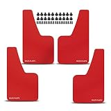 4X Universal Auto Schmutzfänger Spritzlappen Spritzschutz Rot Kompatibel mit Schrägheck Kombi Limousine SUV Cabriolet Coupe MPV Pickup 35.78cm * 20.8