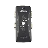 Neue 4-Port USB 2.0 KVM-Switch Maus/Tastatur/VGA-Videomonitor 200MHz 1920x1440 ((1 xVGA USB KVM cable) Schwarz)
