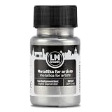LM-Kreativ Metallika for Artists 50 ml - Silber - Metallic Acrylfarbe/Bastelfarbe. Für kreative Projekte auf Holz, Leinwand, Keramik. Hochdeckend, lichtecht. Für Künstler und B