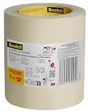 Scotch Kreppband Classic, Promo Pack, 3 Rollen, 36 mm x 50 m – Hochwertiges Abklebeband für vielseitigen Einsatz, Premium Malerkrepp für Malerarbeiten und Dekoration, 70% PEFC
