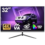 Gawfolk PC-Monitor 32 Zoll 4K UHD, ultraklarer Computermonitor (3840 x 2160p), 100 % sRGB, Blickwinkel 178°, HDMI, DisplayPort, kompatibel mit Wandmontage 100 x 100 mm – Schw