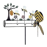 SAROAD Neue Metall Biene Windmühle 3 kleine Bienen Windspiel Bienen Windspiel Hof Gartenarbeit Deko Windrad Garten Dekoration O