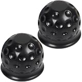 2 x Anhängerkupplung Abdeckung, Abdeckung Anhängerkupplung, Schutzkappe Anhängerkupplung, Gummi Kappe Anhängerkupplung, Anhängerkupplung Schutzkappe Totenkopf für Anhänger(Schwarz)