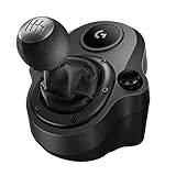 Logitech G Driving Force Schalthebel, 6 Gänge mit H-Schema, Schaltknauf aus Echtleder & Stahl, Integrierte Befestigungsklammern, Kompatibel mit Driving Force Rennlenkrädern G29, G920 & G923 - Schw