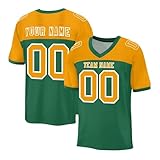 Generisch Personalisiert Sporthemden Herren Individuelles Rugby Trikot Fußball Trikot Schnelltrocknend American Football Trikot Atmungsaktiv T-Shirt Kurzarm Trikot Männer Damen Black Friday Angeb