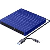 QDSYLQ Externes CD DVD Laufwerk USB 3.0 Type-C Tragbar CD DVD +/-RW Brenner Optical Drive DVD Laufwerk Extern für Laptop, PC, Desktop, MacBook, iMac, Windows 11/10/8/7/XP/Linux/Vista/MacOS-B