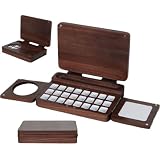 Aquarellpalette 24 Grids Mini -Lackpalette, Holzfarbe Palette mit Mischschale, Faltbare tragbare Skizzenbuch Palette mit magnetischer Abdeckung für Erwachsene und Kinder, Aquarellp