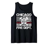 Chicago Illinois Fire Department Thin Red Line Feuerwehrmann Tank Top