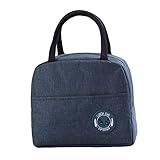 SECFOU 1stk Tragbare Lunchtasche Einfache Bento-tasche Isolierte Lunchtasche Isolierte Lunchpakete Wärmeerhaltende Lunchtasche Kindertragetaschen Lunchpaket Für Kinder Navy