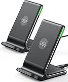 INIU Wireless Charger [2 Pack], 15W Induktive Ladestation mit Schnellladung, Schreibtisch Zubehör for iPhone 17 16 15 14 13 12 11 Pro Max Samsung Galaxy S23 S22