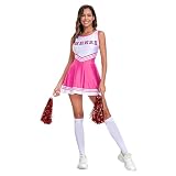 Cvanxluy Cheerleader Kostüm Damen Xs Swift Outfit Crop Top Ärmellos Mottoparty Kostüm Kleid Musical Verrücktes Uniform Minirock Cheer Faschingskostüme D
