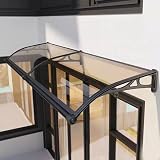 Vordach Haustür Überdachung,Uv-Schutz-Regenschutz Türvordach Haustürvordach aus Aluminium und Polycarbonat,Türdach Pultbogenvordach für Veranda,Balkon,Eingangsbereich (80x260cm/32 x102)