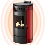 UMBRELLA® Pelletofen PR8 - Pelletheizung mit 9 kW – Pelletofen [HOHE HEIZLEISTUNG] – Pelletofen Elektrokamin Wi-Fi Ready – Pelletofen mit hoher Wärmeabgabe & Überhitzungsthermostat – R