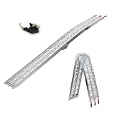 TRUTZHOLM Auffahrrampe klappbar 228 cm Tragkraft 340 kg Aluminium Rampe Faltbare Alu Verladerampen ATV Quad (1 x Rampe grau)