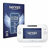 Savvies 6 Stück Schutzfolie für Nintendo Wii U GamePad (Controller) Displayschutz-Folie Ultra-Transp