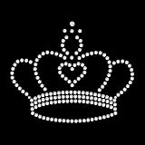 Strasselse Strassmotiv Krone mit Herz - Bügelbild Applikation Crystal - Glitzerbild für T-Shirt Jacke Tasche etc. - Strass-Applikation zum Aufbügeln - Gr. 8 x 10