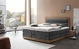 Belanoti MODELA Boxspringbett 180x200 elektrisch verstellbar 7-Zonen Taschenfederkern Matratze inkl Visco Topper Bett 180x200 mit Motor Farbe Anthrazit H2/H3 Polsterbett Motorbett Massivholz E