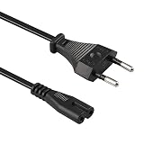 Xahpower 1M Stromkabel, Euro Stecker C7 2 Poliger Kabel Abbildung 8 Netzkabel Kompatibel mit PS5 / PS4 / PS3 / PS2 / Xbox One S/Xbox Series X/S Usw - Schw