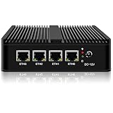 KingnovyPC Firewall Micro Appliance, 4 Port i226 2.5GbE LAN Fanless Mini PC J4125, 2* DDR4 Gigabit Ethernet AES-NI VPN Router Openw