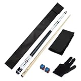 Adevar Billard Queue,Billiard Queu mit Rutschfester Griff Kanadischer Ahorn Pool Queue mit Edelstahl Gelenk 57'' Snooker Queue Set mit Leder Aufbewahrungstasche Billiard Cue für Billard E