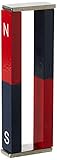 2 Pädagogische Alnico Bar Magnet Für Wissenschaft, Bildung, Experimente, Schüler und Lehrer - Nord & Süd Identifiziert - 11mm x 6mm x 75mm, Rot, B