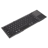 Heayzoki Kabellose Tastatur, 78 Tasten, Computer-Tastatur, ultradünn, zusammenklappbar, Design Tastatur mit Touchpad für Android für OS X für Window