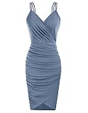 GRACE KARIN Business Kleid Damen blaugrau bleistiftkleid Knielang Retro Kleid CL1151-14 M