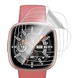 TPLTECH für Panzerglas für Fitbit Versa 3/Fitbit Versa 4/Fitbit Sense 2/Fitbit Sense Schutzfolie, TPU Folie für Versa 4,Blasenfreie, Weich HD Klar Displayfolie, Volle Abdeckung Ultradünn 4 Stück