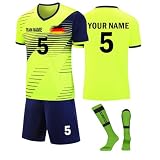Benutzerdefiniert Fußball Trikot Kinder Personalisierte Jeder Namen Nummer Team Logo T-Shirt, Shorts und Socken Set für Junge Herren Anzug