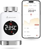 SALCAR Heizkörperthermostat TRV801W Thermostat Heizung Smart LCD WiFi Thermostat kompatibel mit Amazon Alexa & Google Home Heizungsthermostat Tuya Smartes Heizkörper, kein Gateway E