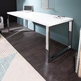 Riess Ambiente Design Laptoptisch White Desk 160x60 cm Hochglanz weiß Schreibtisch Büro Konsole Konsolentisch Bü