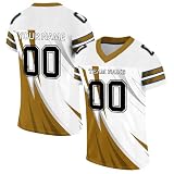 Generisch Personalisiert Herren Rugby Trikot Sporthemden Individuelles Fußball Trikot Schnelltrocknend American Football Trikot Atmungsaktiv T-Shirt Kurzarm Trikot Männer Damen Black Friday Angeb