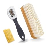 Wildlederbürste für Schuhe, 2er Set Schuhbürsten mit Radiergummi Schuhbürste Wildledwer Raulederbürste Kreppbürste Wildleder Pflege Bürste zur Rauleder, Nubuk, V