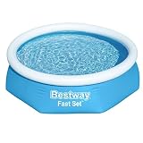 Bestway Fast Set Aufstellpool ohne Pumpe Ø 244 x 61 cm, blau, rund, 57448, 244 x 61 cm ohne Zubehö