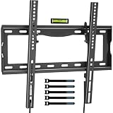 BONTEC TV Wandhalterung für 26-65 Zoll LCD/LED/OLED/Plasma Fernseher, Neigbare Ultraslim TV Halterung bis 55kg, max. VESA 400x400 mm, inkl. Wasserwaage und Kabelb